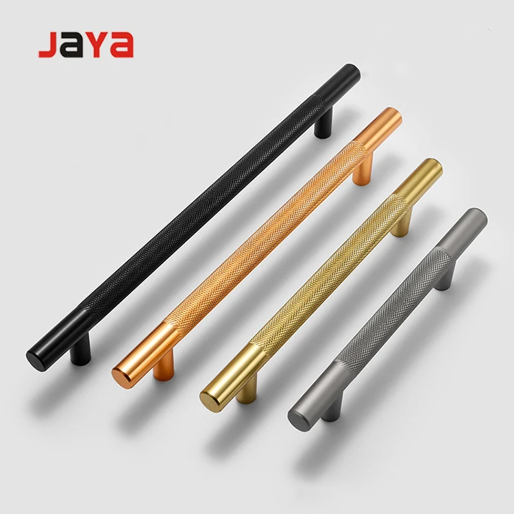 Мебельная фурнитура JAYA, текстурированные ручки из алюминиевого сплава, рифленые ручки шкафа, кухонный шкаф, ящик, латунная ручка