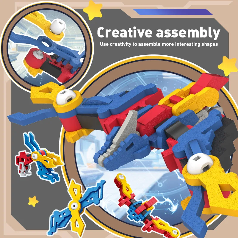Educational 200pcs DIY assemble 3D kids soft eva foam building blocks toys for kids