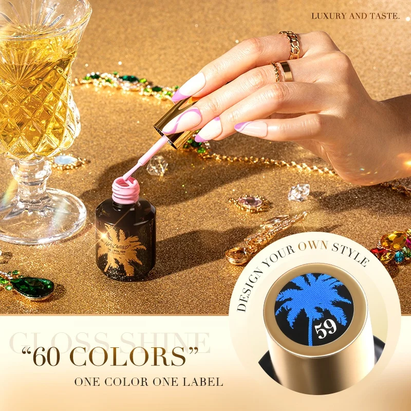 NAILWIND OEM 60 Colors Vegan Gel Nail Polish Kit Private Label Esmalte Varnish Vernis Long Lasting Jelly UV Gel Polish Set 15Ml
