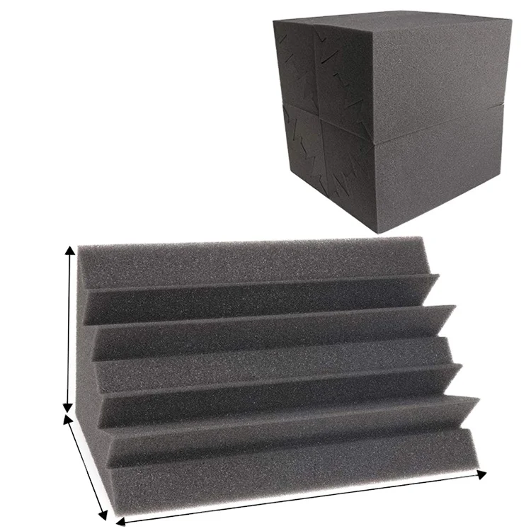Hot Sales Polyurethane Fireproof Acoustic Foam Bass Traps Corner Studio Foam Cube Block 12 Inches Eco Friendly