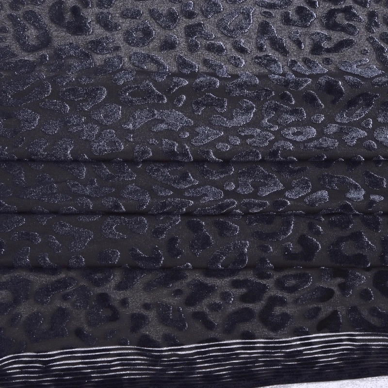 wholesale knitted leopard pattern burnout velvet fabric high elastic fabric for dress