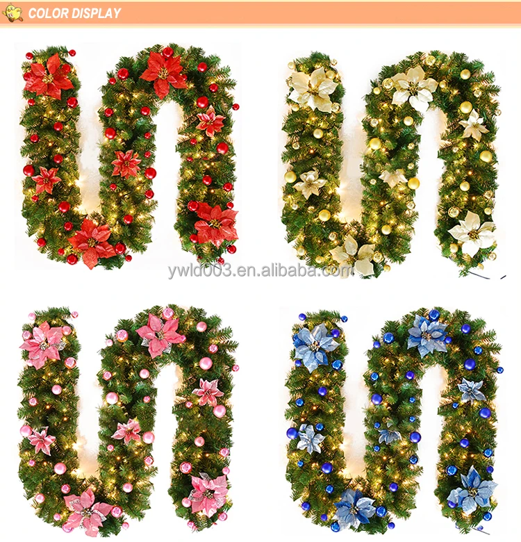 Christmas Wreath Handmade Rattan Pendant Garland Shopping Mall Christmas Tree Door Decoration Wreath Guirnalda Navidad