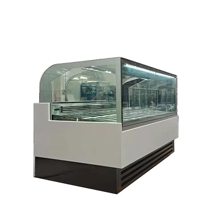 2022 Heda Curved Glass Door Ice Cream Chest Freezer Fridges Ice Cream Display Freezer Showcase
