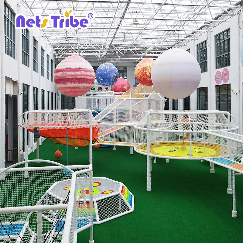 Indoor Soft Play Equipment for Kids Nylon Rope Crocheted Mesh Climbing Nets for Amusement Parks and Play Games