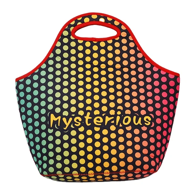Custom Lunch Bag Reusable Neoprene Lunchbox Insulated Thermal Lunch Tote Bag Small Neoprene Lunchbags with Zipper
