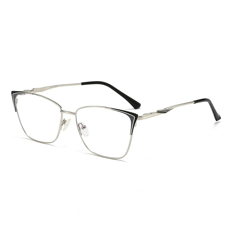 Fashion Cat Eye Style Women Metal Optical Spectacle Eyeglasses Customized Frame Myopia Eyewear Frame by Manufacturer Ready Stock