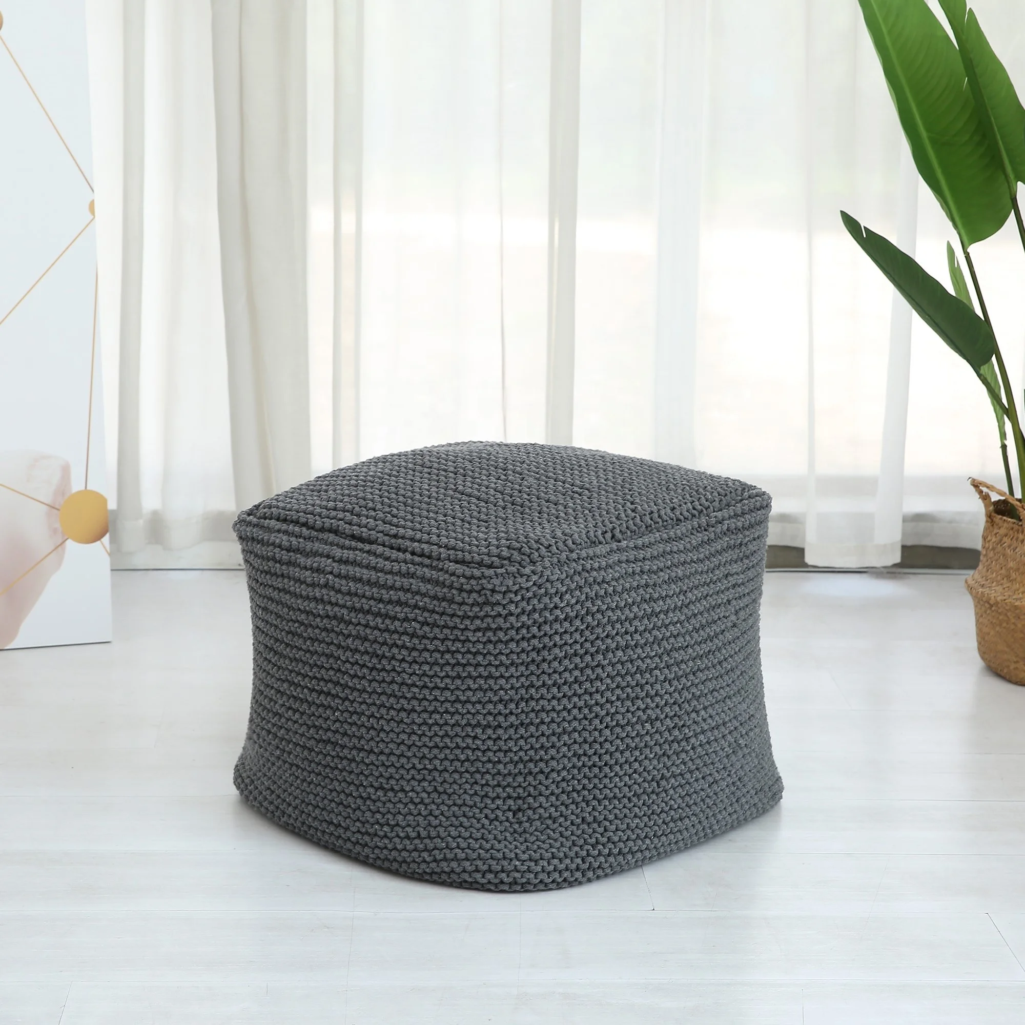 Colorful cube handmade knit beanbag chair bean bag ottoman stool