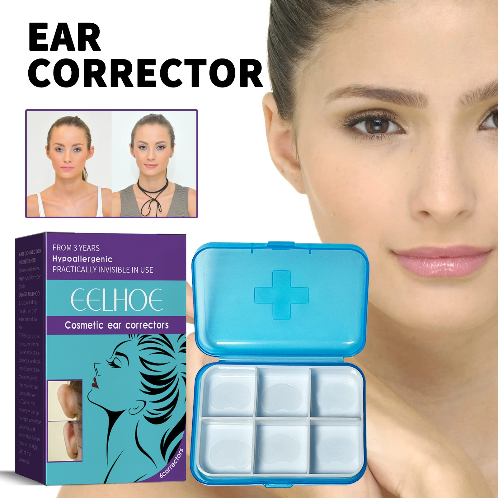 Eelhoe Invisible Water Resistant Confidence Booster Earlobe Protectors Ear Patches Large Earring Support Stickers