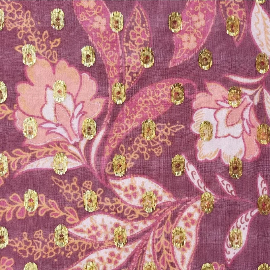 Customizable wholesale silk mulberry metallic lurex clip fabric for nice looking party,evening dress,wedding dress or costume