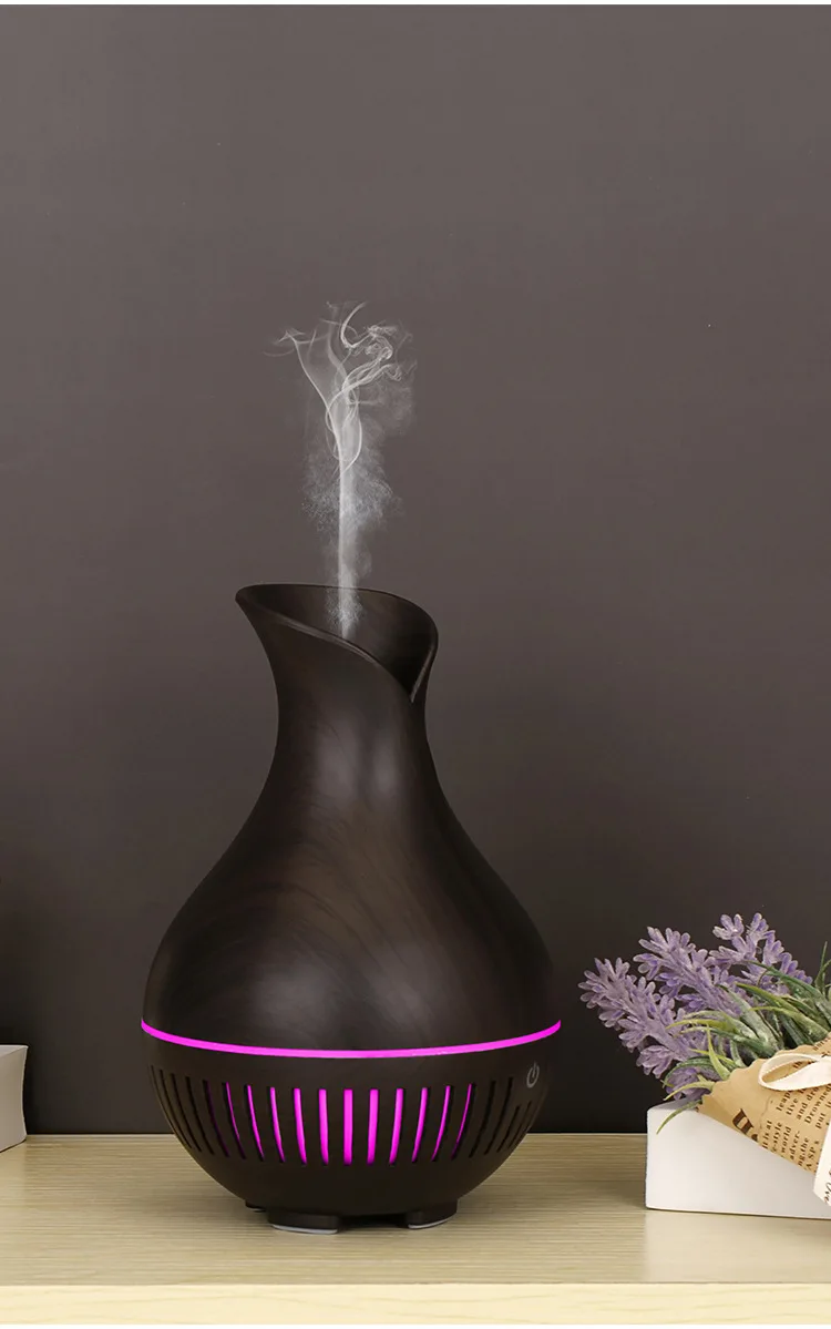 USB Essential Oil Air Difuser Aroma 7 Color Leds Perfume Light Wood Grain Humidifier Aroma Diffuser
