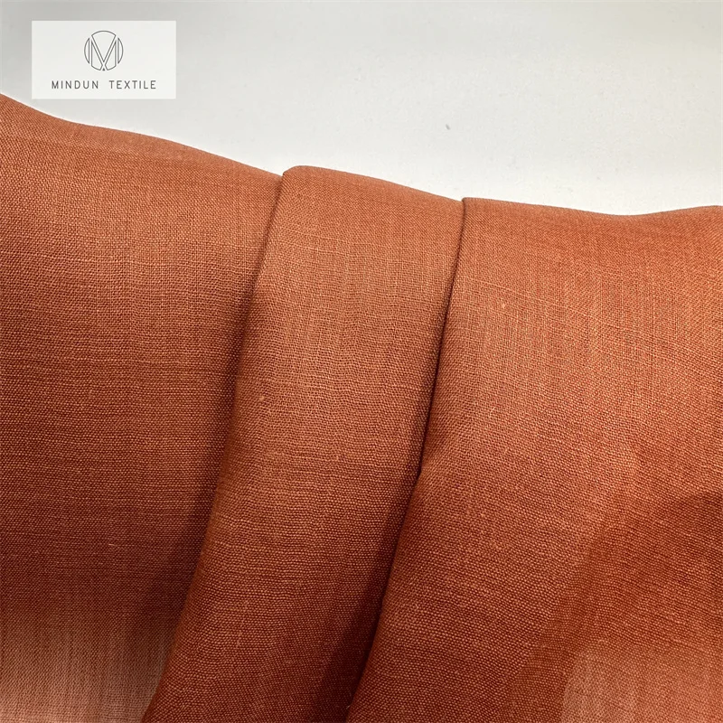 Mindun Plain Dyed Linen Ramie Washed For Summer Garment Ramie Anti Wrinkle Dress Woven Fabric Thinner Hemp Fabric For Clothing