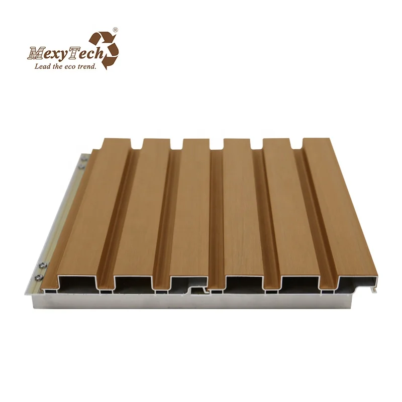 fluted design Exterior WPC wall panel facade Outdoor co-extrusion aluminum composite wall cladding