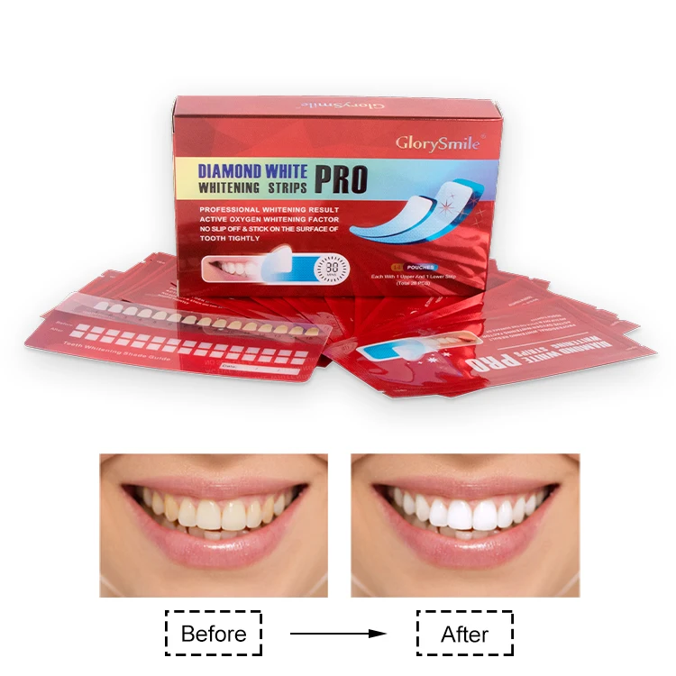 Advanced 100% Natural Peroxide  Dissolving Teeth Whitening Strips For Home Use