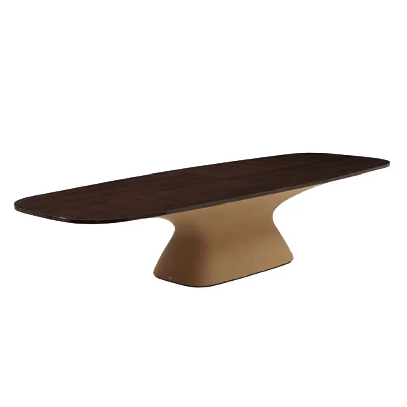 Современный дизайн с элегантным шпоном из массива дерева-идеальный прямоугольник обеденный стол