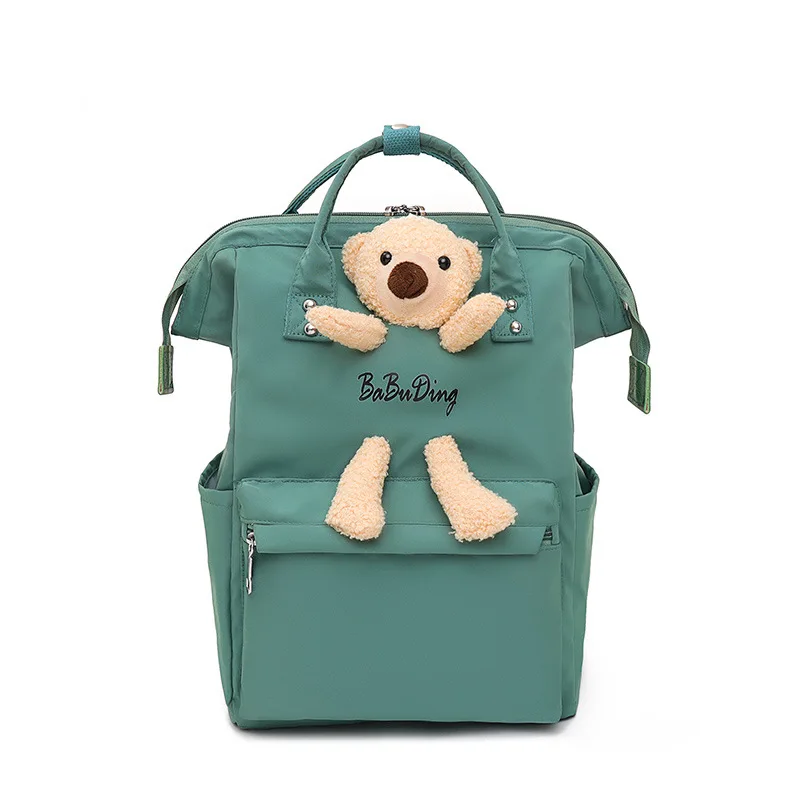 new shoulder bag bear waterproof Nylon backpack Clip bag large-capacity mommy bag can be ordered with LOGO