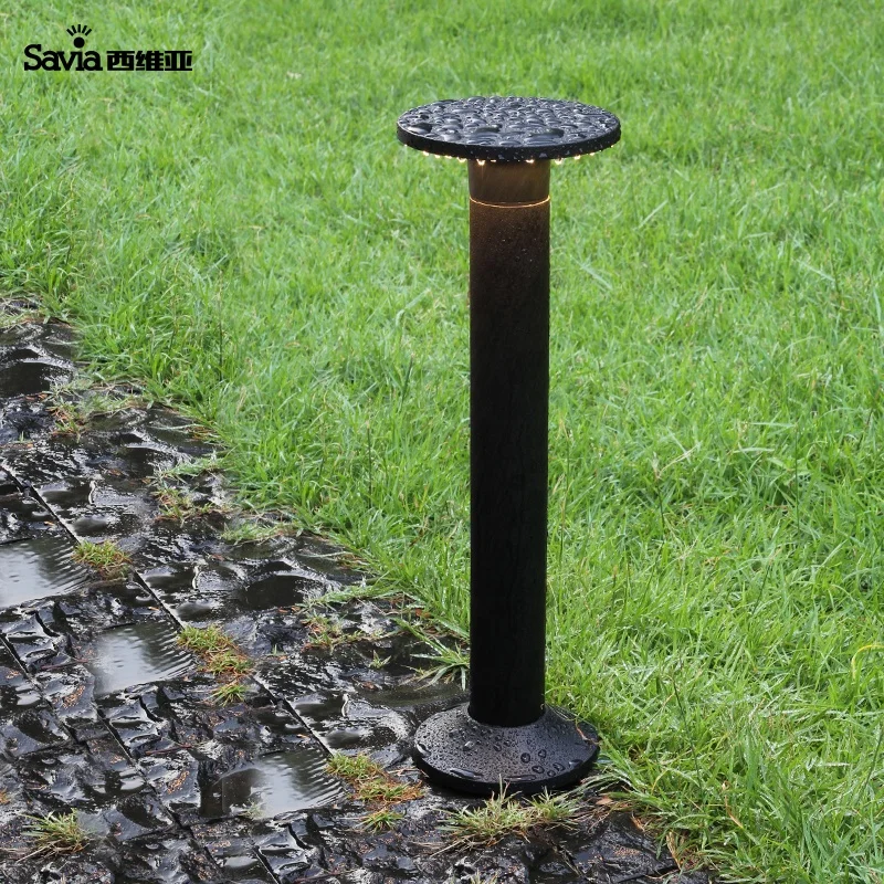 Savia modern waterproof IP44 outdoor luminaire bollard plate 8W 3000K anthracite garden lighting plastic pillar lantern lamp
