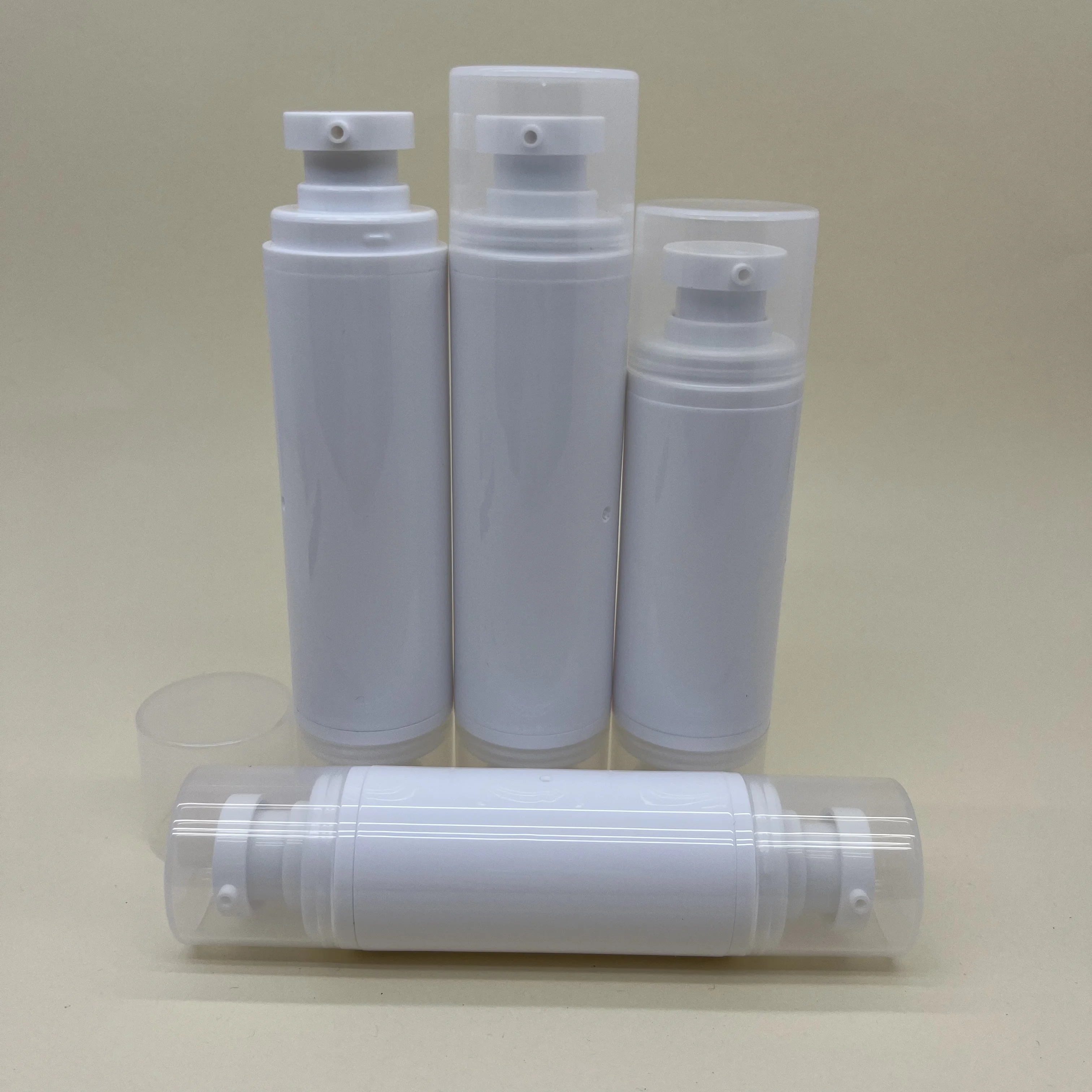 In stock 5ml 10ml double end airless plastic lotion serum cream bottle serum lotion pump dispenser airless bottle