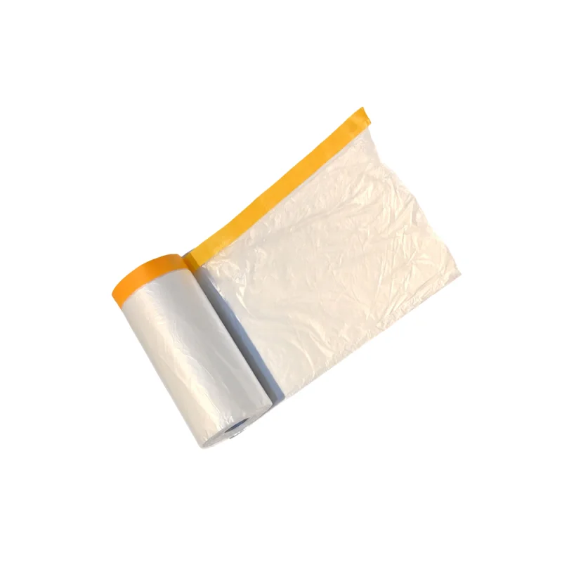 Tape and Drape Painters Plastic Sheeting Roll with Masking Tape for Automotive Painting