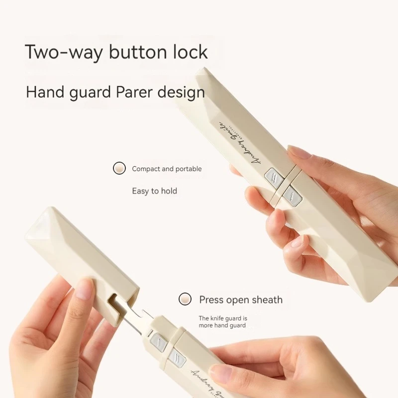 High quality Sheep baa silver bow 2 fruit knife peeling knife 2-in-1 with a scraper to fold double-headed multi-functional portable apple