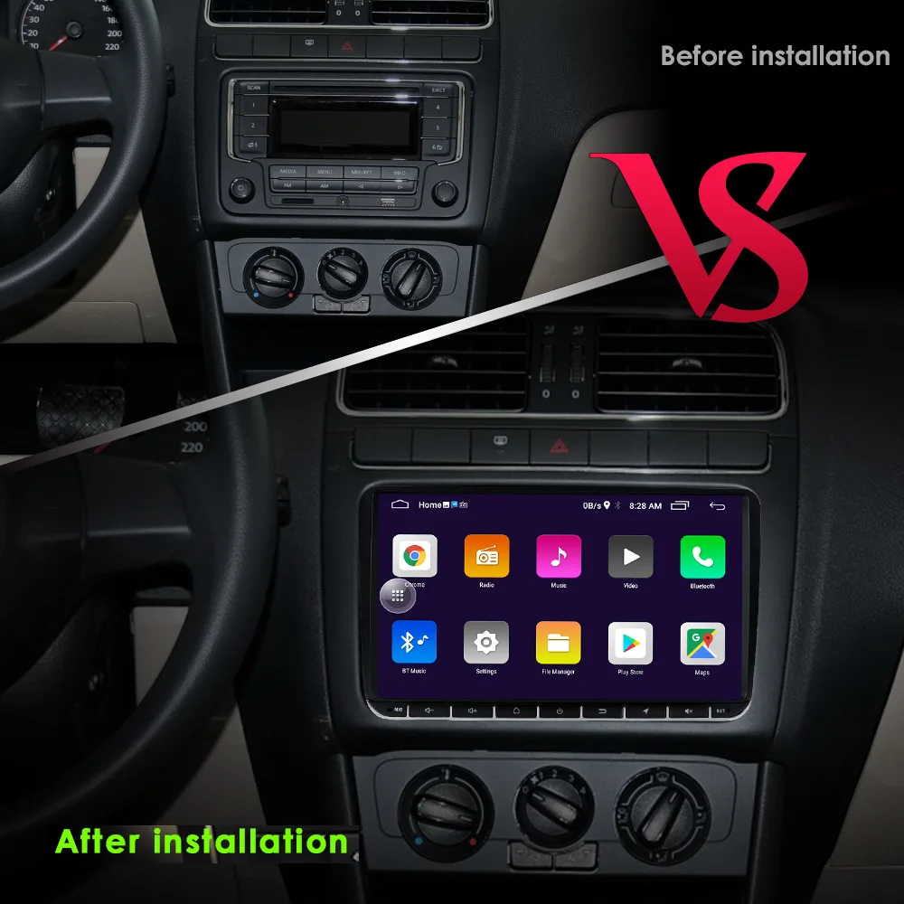 YHT Android 10 9 inch 2 Din Car Radio Car DVD Player For VW Volkswagen PASSAT POLO GOLF 5 6 Autoradio GPS Wifi BT Multimedia