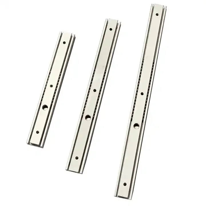 AL0820PT Light-duty silent guide rail 20mm wide two-section non-detachable aluminum alloy slide rail