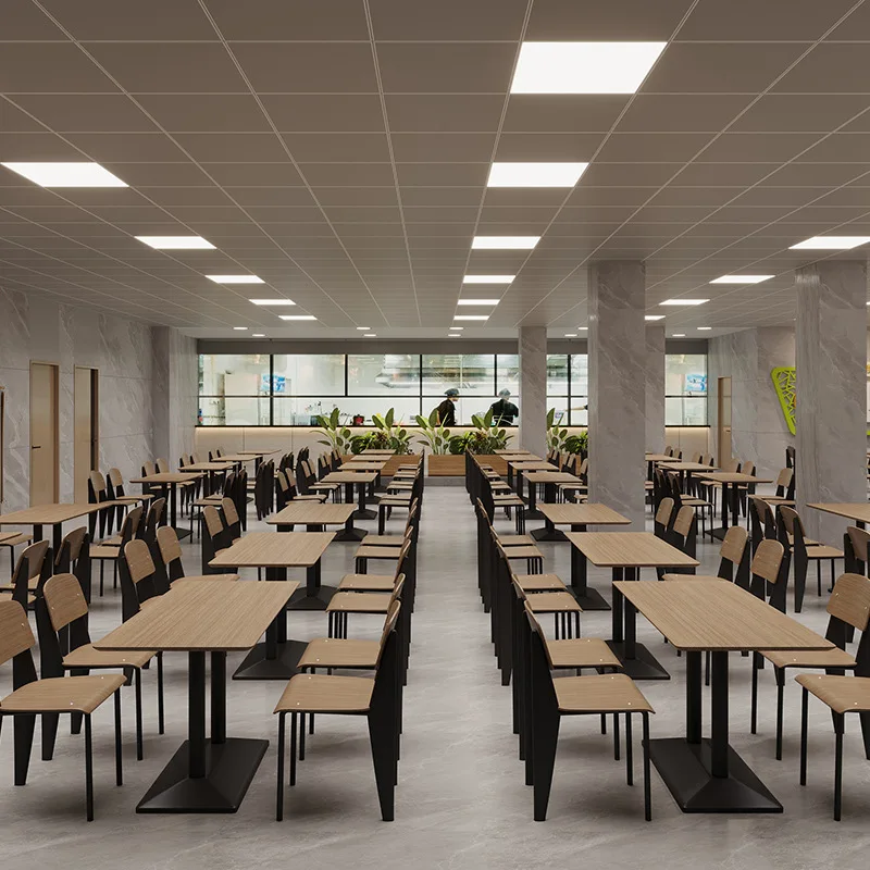 Nordic simple fast food coffee pizza shop canteen restaurant dining chair and table furniture