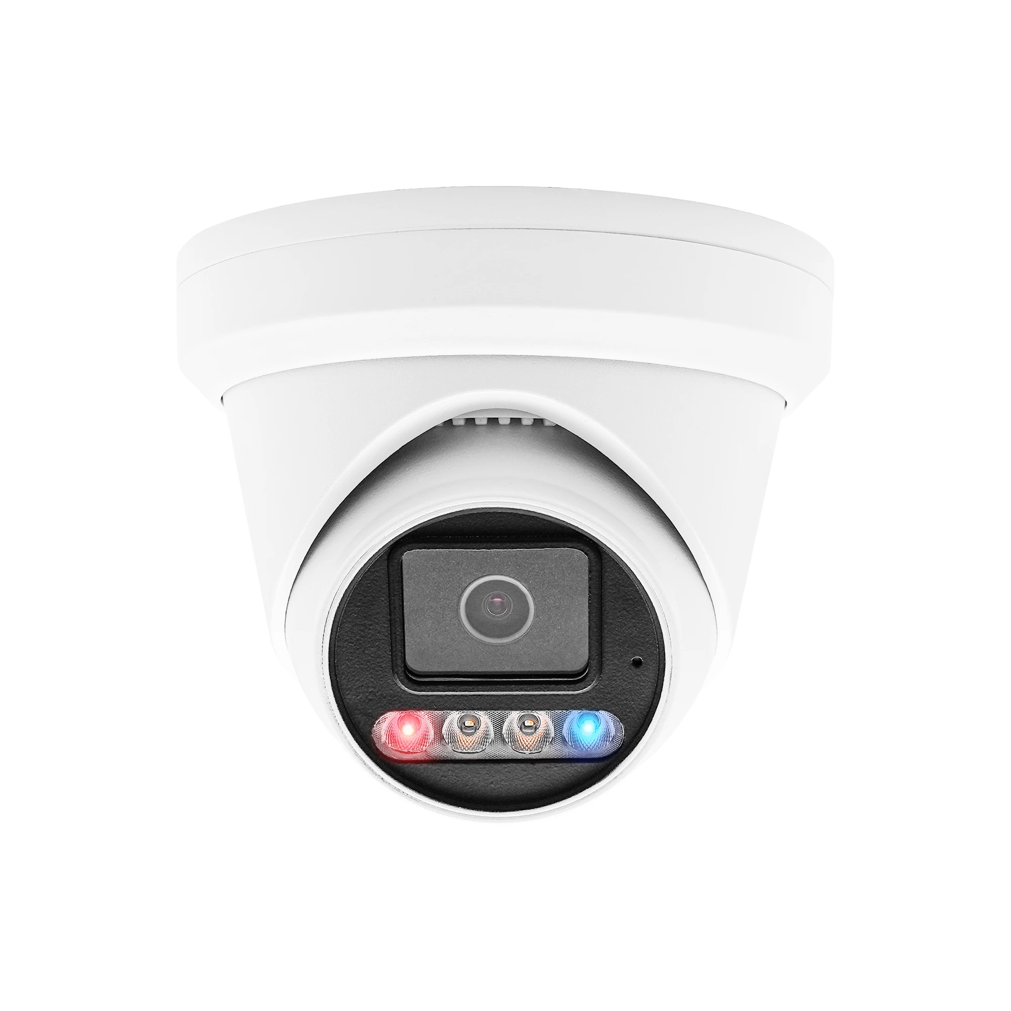 NDAA 8MP 4K Smart AI Night Color Active Deterrence Turret POE IP Camera Red&Blue Flashlight Siren Security Alarm 2-Way Audio