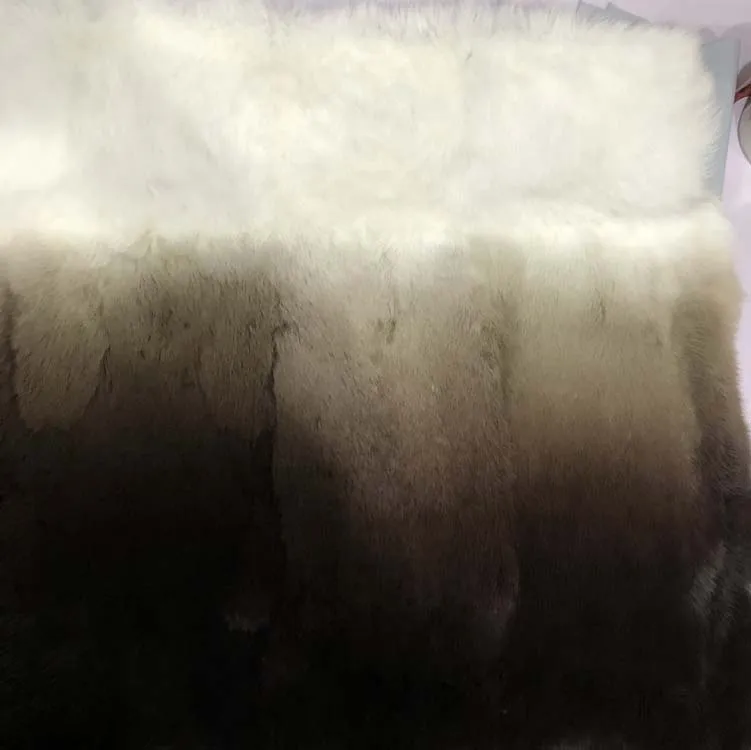 Gradient ramp  and dyeable top Quality Snow White Rabbit Fur Plates / Carpet / Blanket Wholesale  Pillow Toy