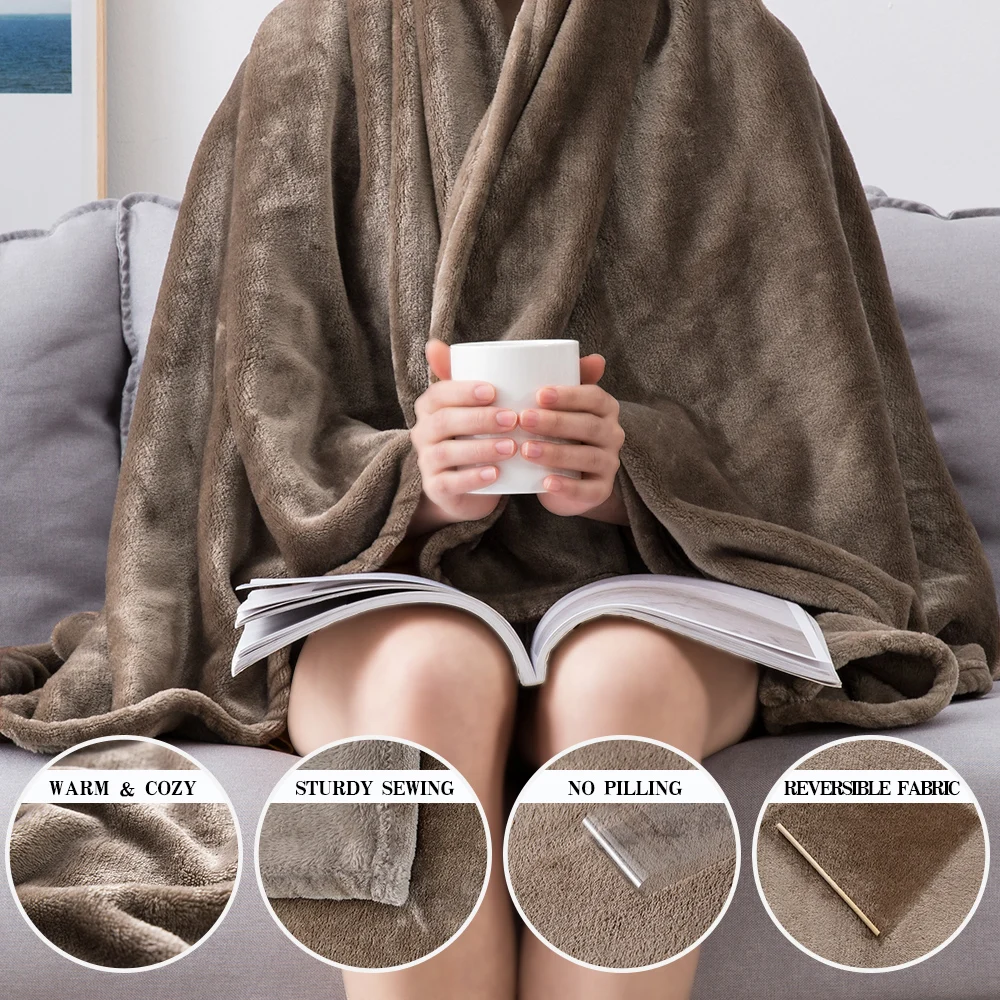 Custom flannel blanket coral fleece travel blanket home sofa chair Soft warm cozy throw Blankets Flannel Fleece