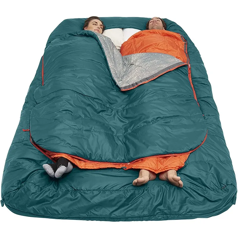 Custom Logo Comfort Doublewide Two Person Synthetic Large Double Sleeping Bag For Couples Family