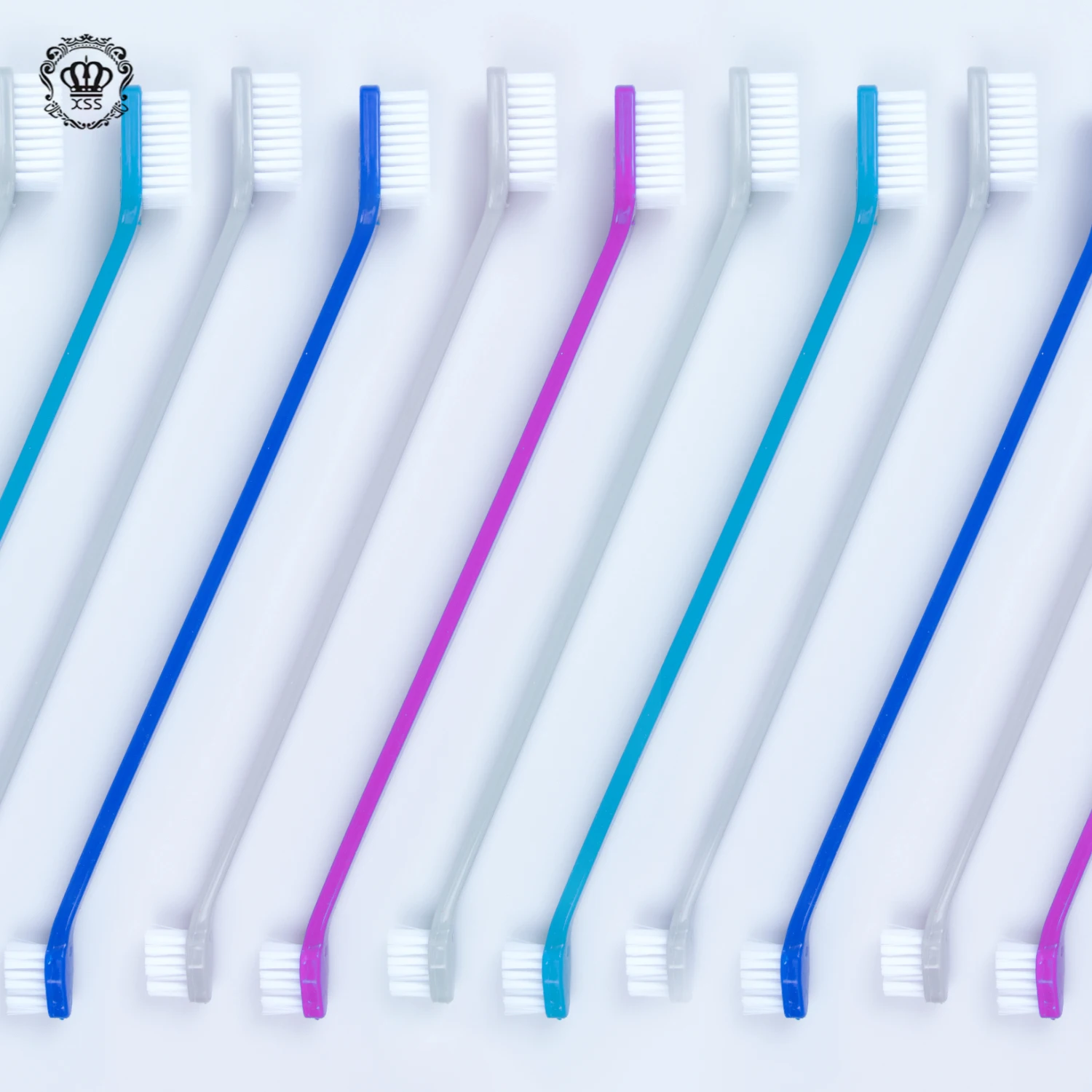 XiBrush Wholesale Custom Teeth Chewing Cleaning Care Two Bulk Pet Cats And Dogs Double-Headed Toothbrush For Pet Cats And Dogs