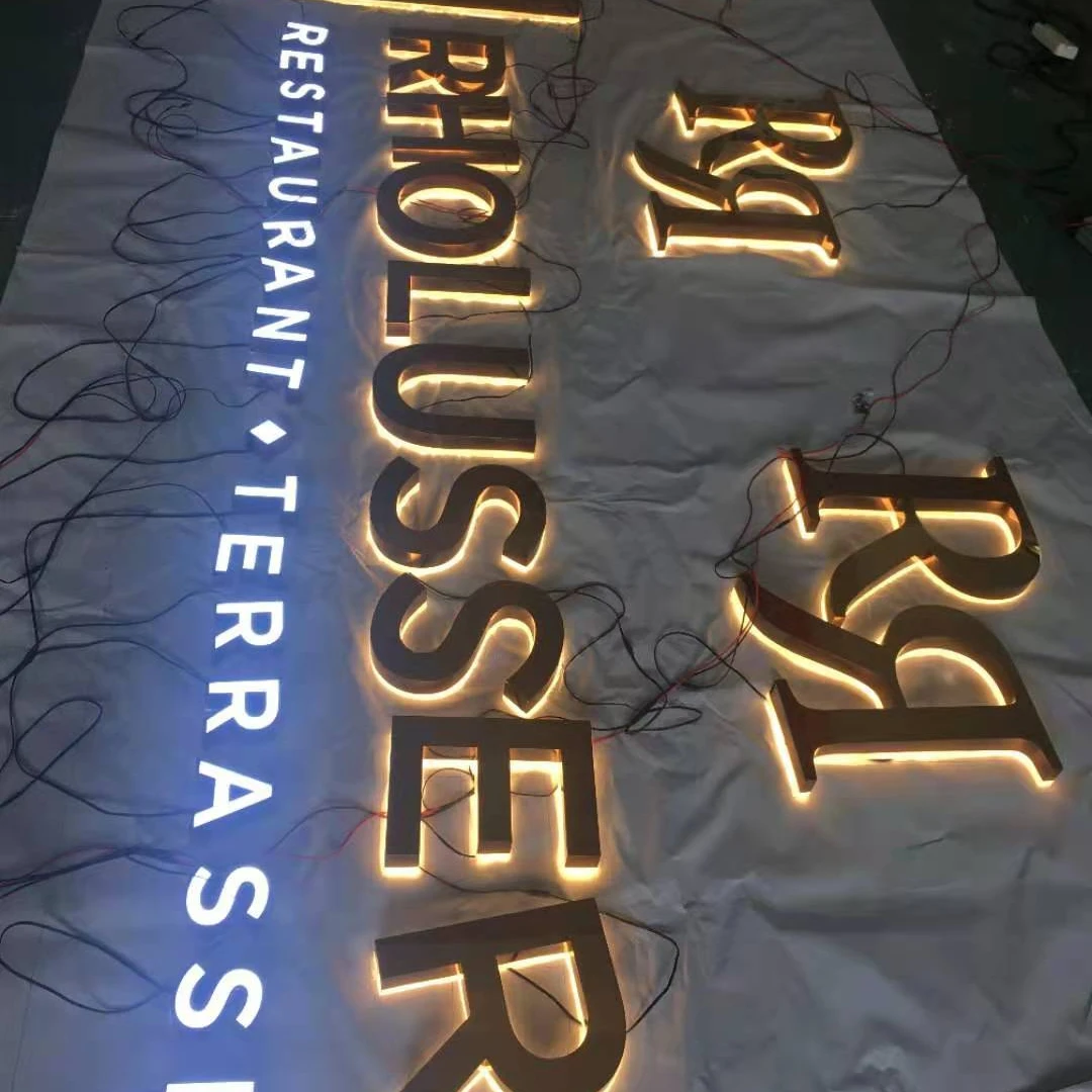 Outdoor 3d acrylic letter sign making machine outside letter changeable signe hotel backlit letter signs