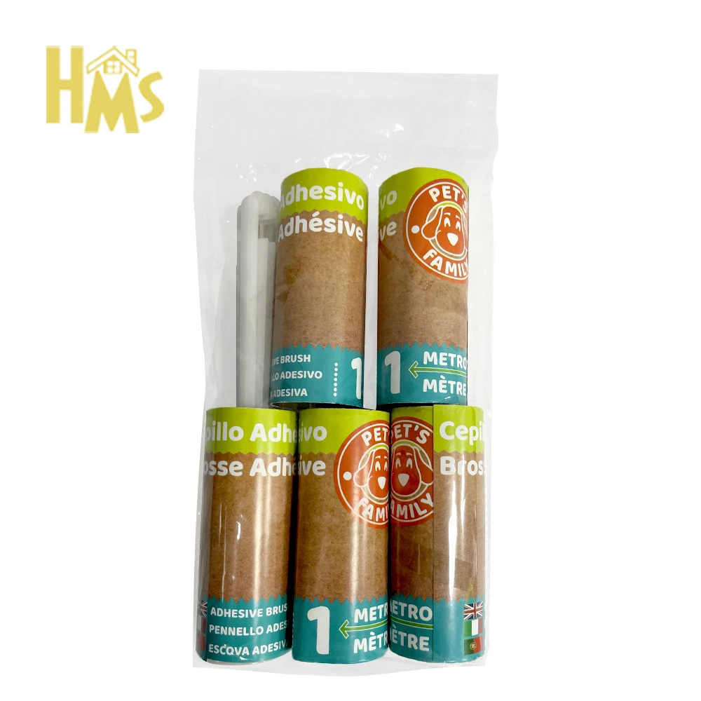 Plastic Pet Hair Stick cleaning tape adhesive spiral cut cloth hair remover cleaning Lint Roller set