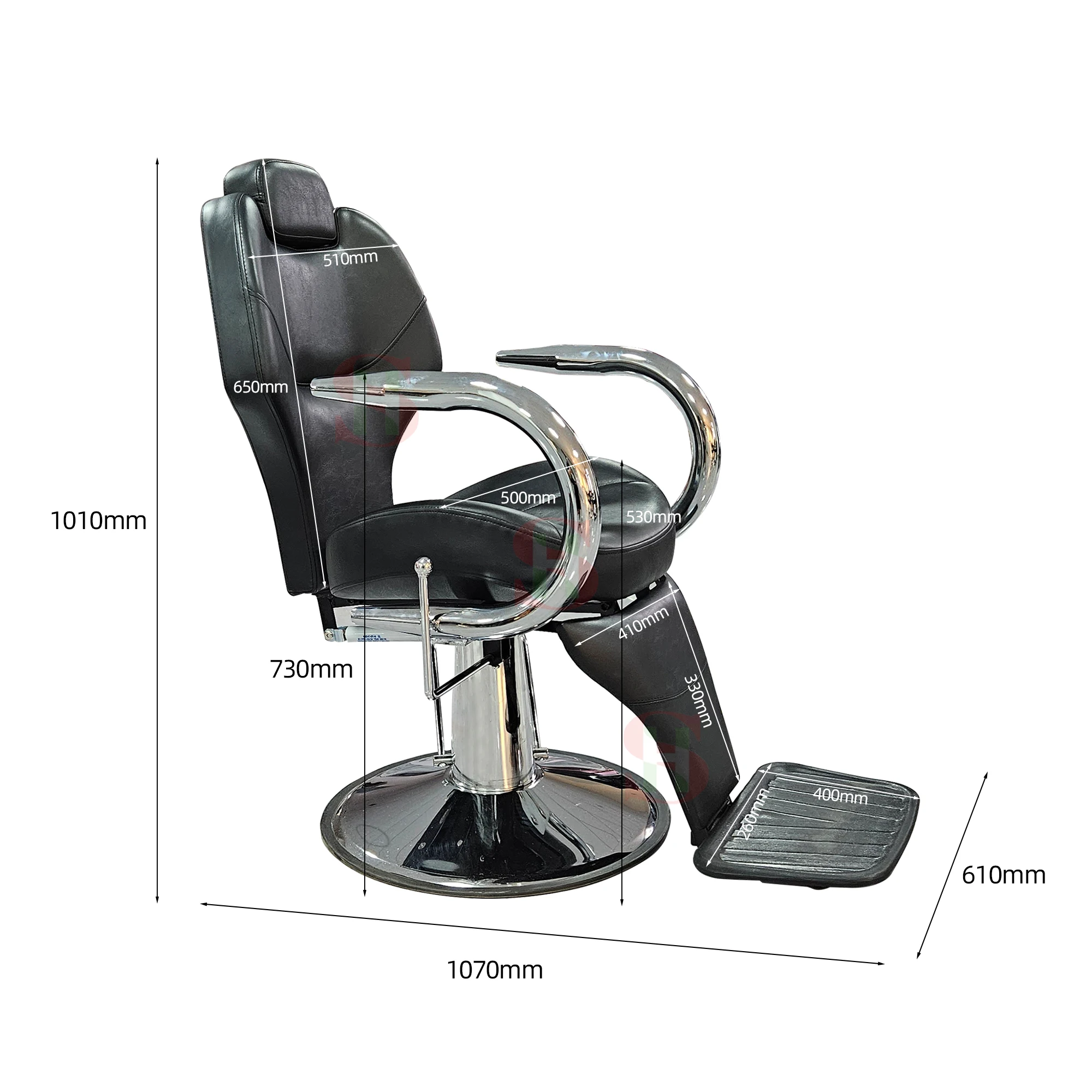 China foshan Modern Recliner Salon Chair Accessories Furniture Black Hairdressing Styling Chairs Barber Salon Chair