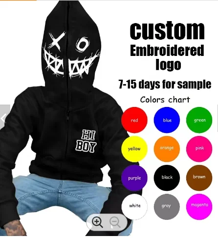 Shinesia High Quality Oversize Heavyweight Bape Hoodies Cotton Printed Custom Logo Full Zip Up Hoodie