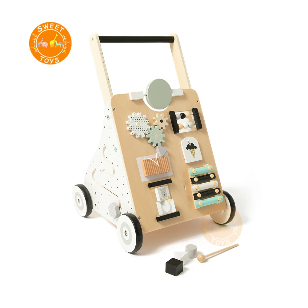 High quality educational multi-function push wooden baby walker with wheel Learning walker for Boys and Girls