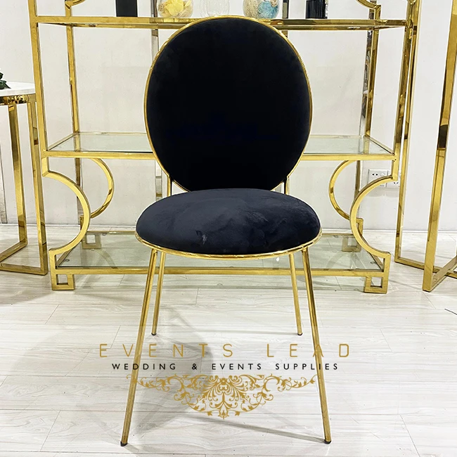 Элегантный стильный бархатный розовый обеденный стул с круглой спинкой и металлической рамой для свадьбы