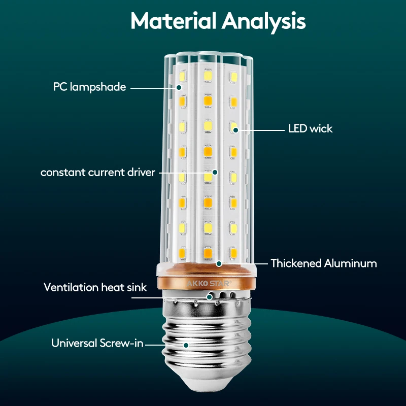 Bulb-6500k для свечи AKKO STAR внутреннего освещения E27 7 Вт