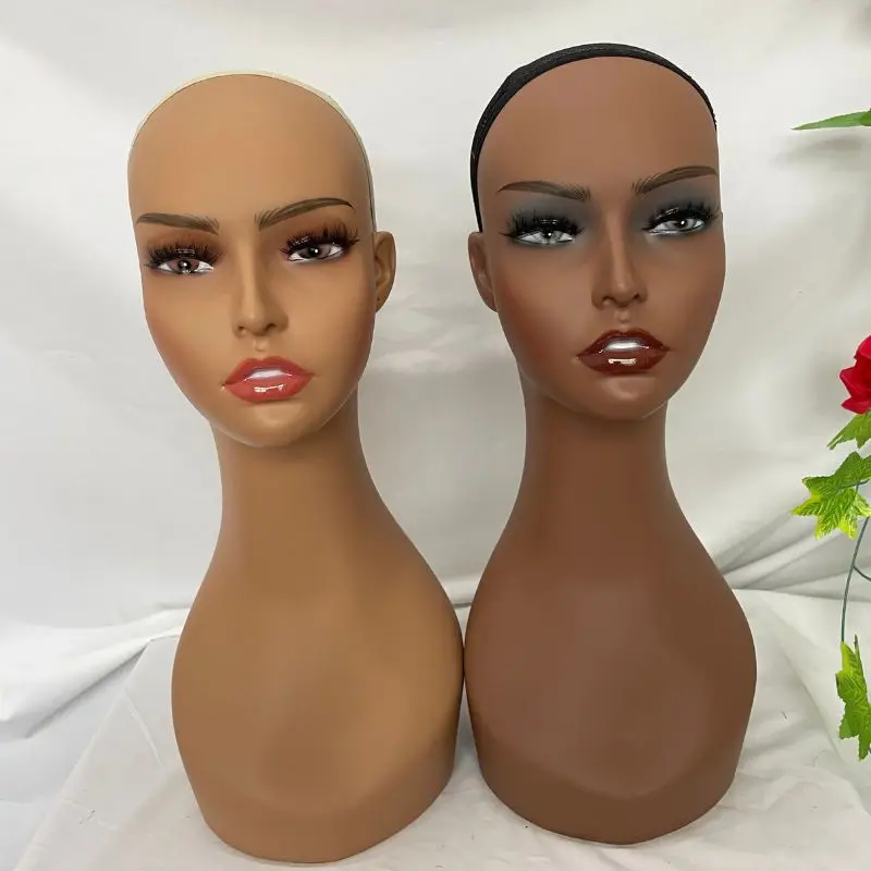18 Inch PVC Mannequin Head African American Mannequin Head Wig Mannequin Heads Display