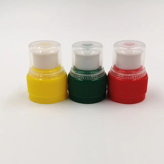 push pull cap with safty cover