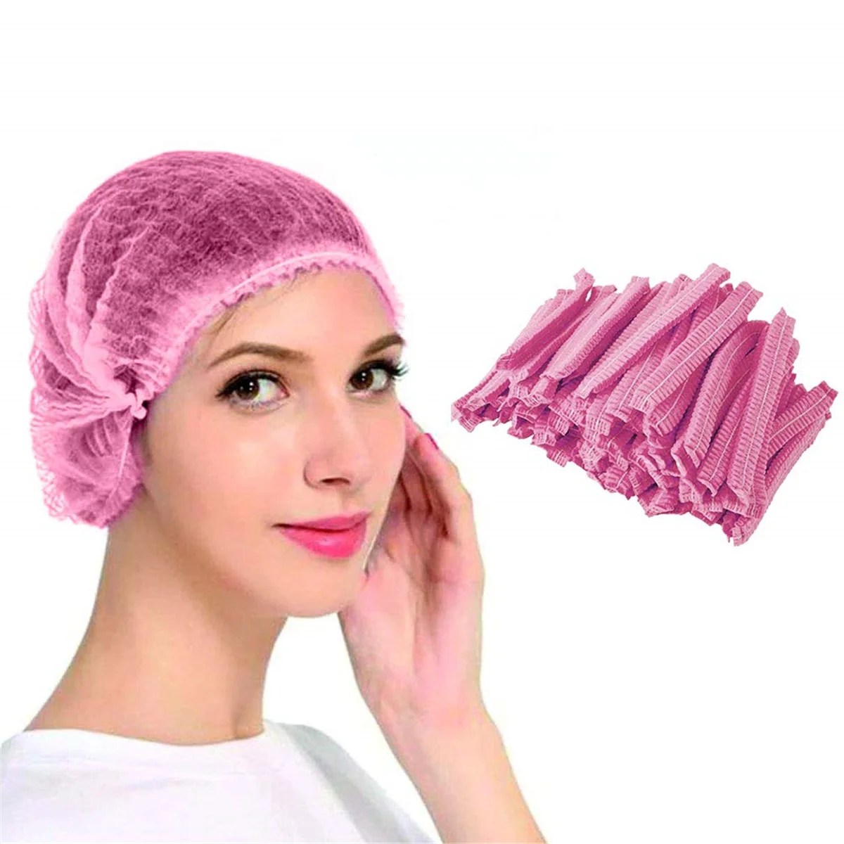 Disposable Hair Shower Cap Non Woven Anti Dust Hat Hotel Salon Non-woven Bouffant Shower Cap