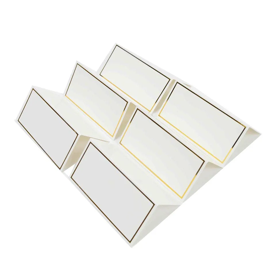 3.5x4 inch E-Commerce Small Tent Cards with Gold Foil Border Wedding Table Place Name Card