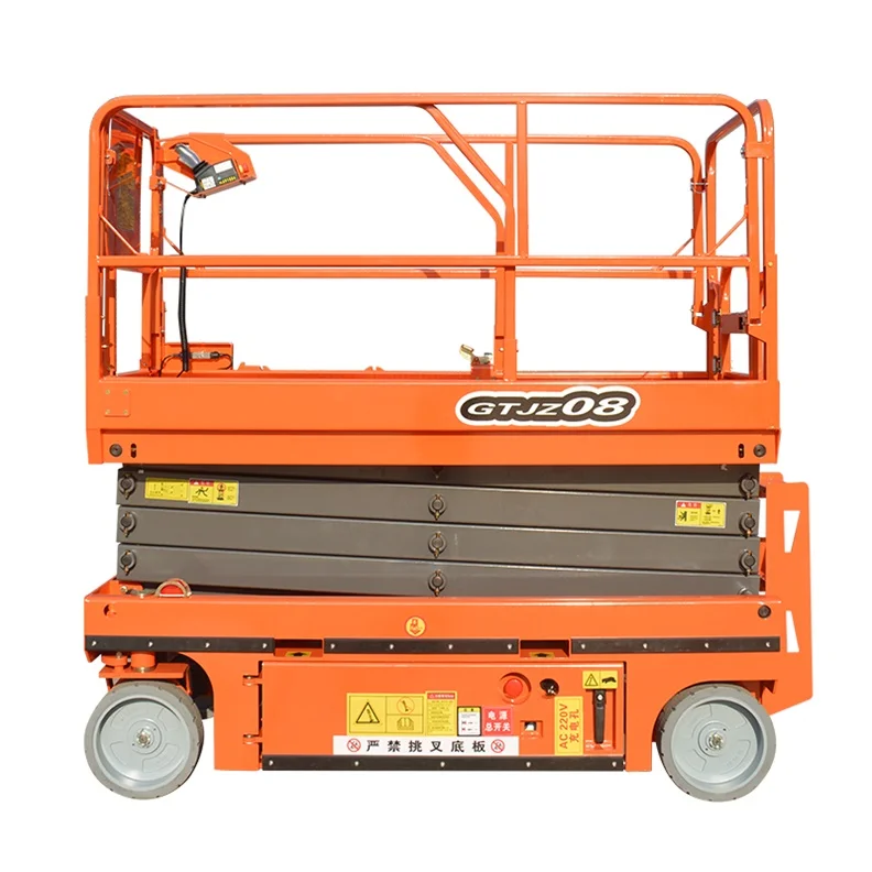 Qiyun factory supply 12m 320kg two man stand Battery Hydraulic Electric Man Lift Self Propelled Scissor Lift Platform