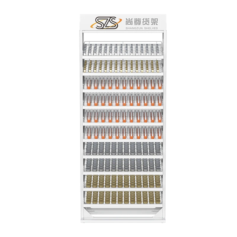 Factory Retail nail polish display floor stand  nail polish and powder display rack large with logo on two side and top