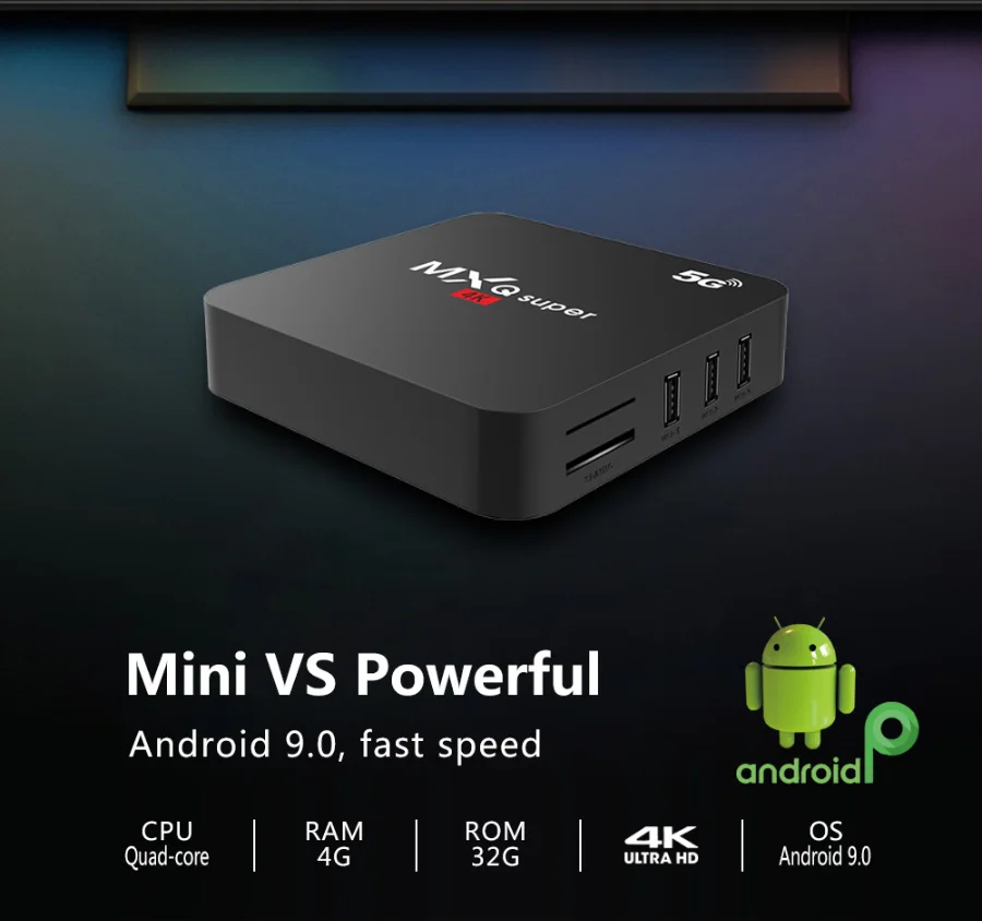 Elinksmart Hot Amazon Smart Android Tv Box MXQ Pro Super 4K with Sim Card Slot Remote Control