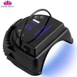 64w Pro cure wireless led light rechargeable cordless sun uv led gel dryer nail lamp for salon manicure