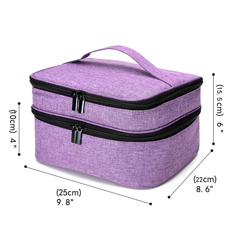 Multi-layer Nail Polish Essential Oil Bag Makeup Storage Organizer Women Cosmetic Toiletry Container Box Female Travel Outdoor