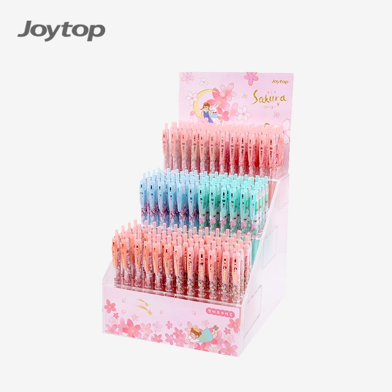 Joytop 3164 Wholesale Plastic Sakura Rack Suits Customized Retractable 0.5Mm Ballpoint Pen Refill