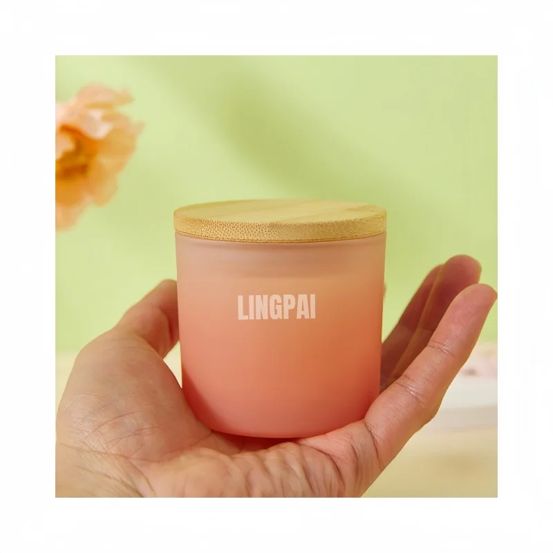 Fresh color high-quality glass candle container for candle making, custom recyclable transparent luxury glass candle jar