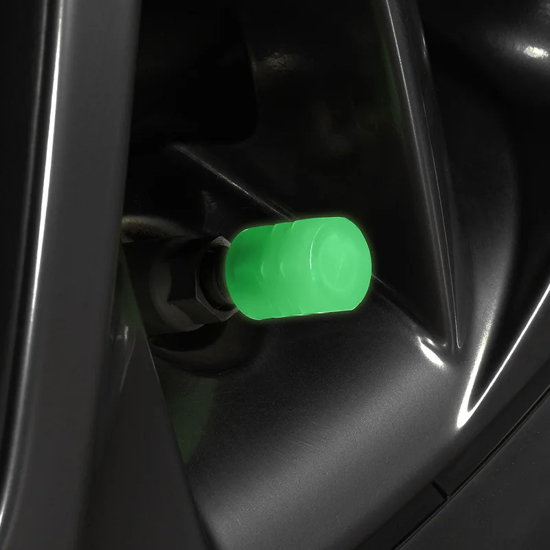 ABS Luminous Tire Dust Cover Glow in the Dark Valve Cap For 8V1 Car Bike Motorcycle